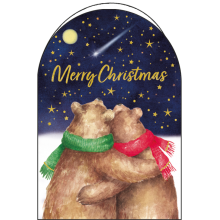 Картичка 12х18см Merry Christmas две мечки